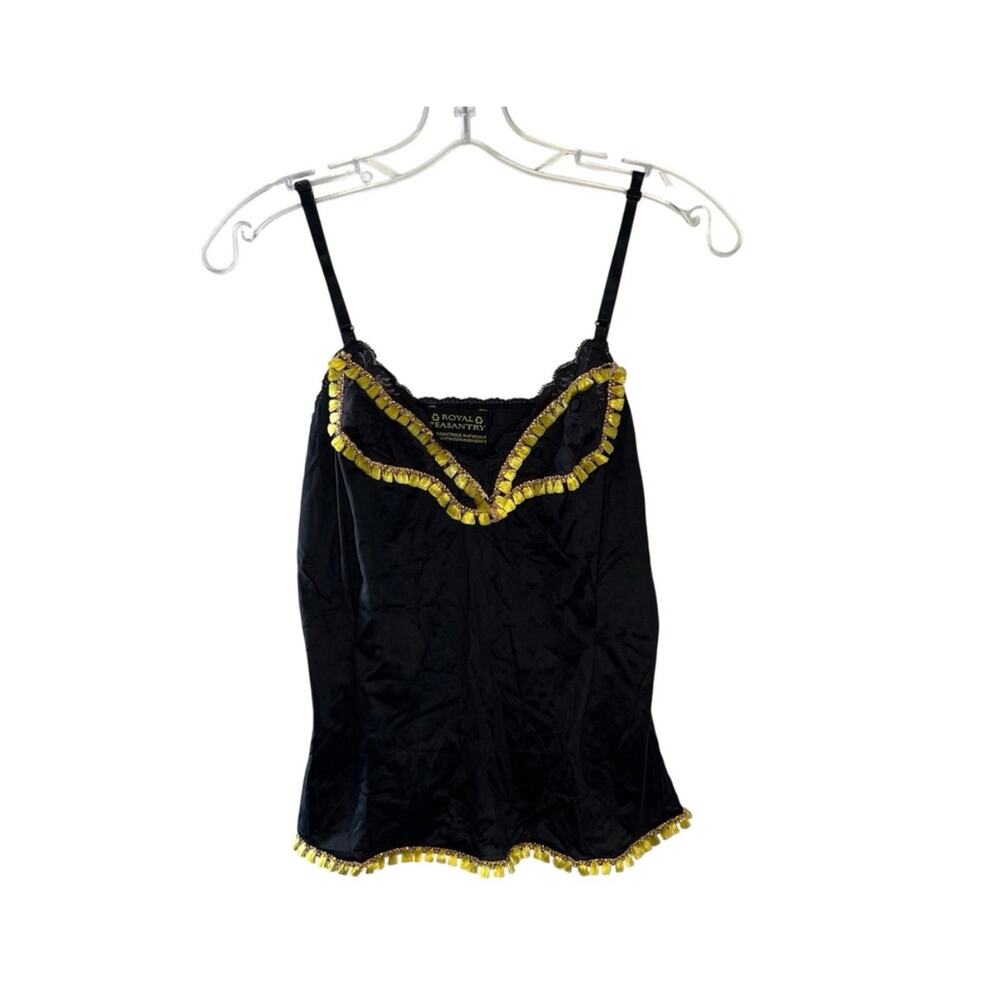 Y2K Royal Peasantry Vanity Fair Lace Tassel Satin Cami 34 whimsy goth